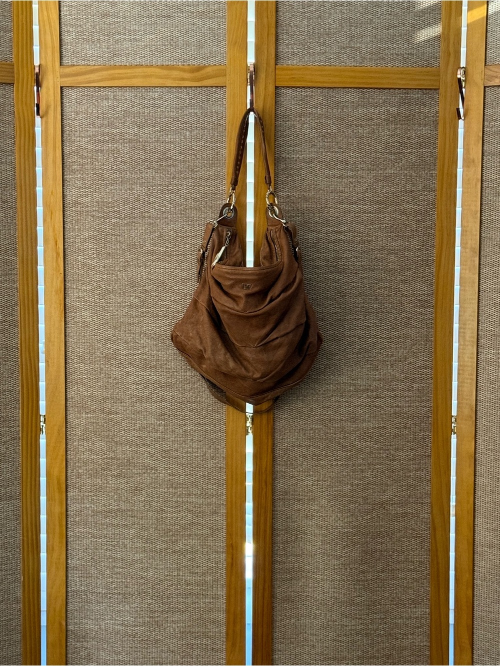 DVF Light Brown Leather Shoulder Bag